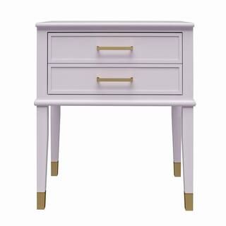 Westerleigh 23.6 in. Lavender End Table with Drawer | The Home Depot