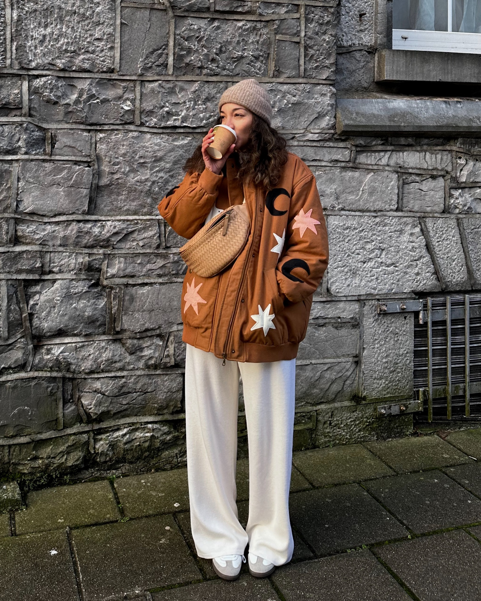 SÉZANE, knitted pants, adidas sambas, SÉZANE x Pangea collab, Fanny pack, Mandrn, casual look, weekend outfits, cozy looks, everyday style, elevated outfits, neutral outfit inspo, every day outfit inspo, sambas style 

#LTKstyletip #LTKeurope #LTKitbag