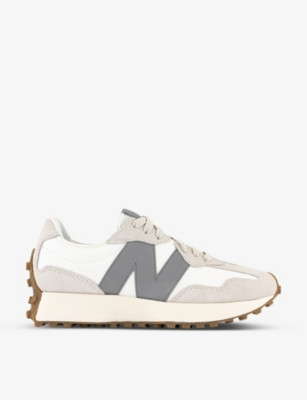 327 logo-embellished suede and shell low-top trainers | Selfridges