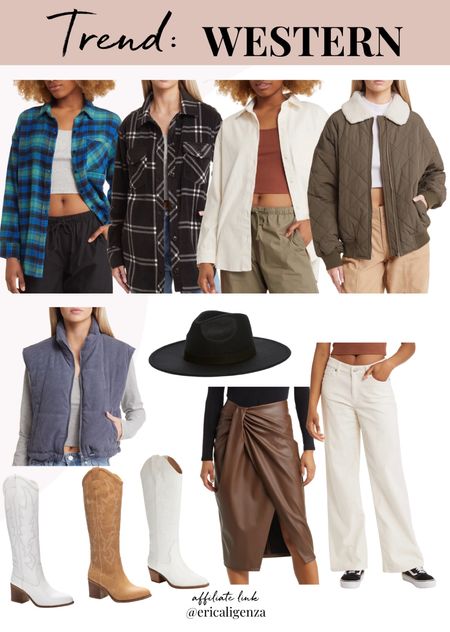 NSale finds - western trend pieces 🤠

Plaid button down // plaid shacket // corduroy shirt // fur collar jacket // corduroy vest // white boots // white cowboy boots // cowboy boots // western hat // faux leather skirt // corduroy pants 

#LTKxNSale #LTKsalealert #LTKshoecrush