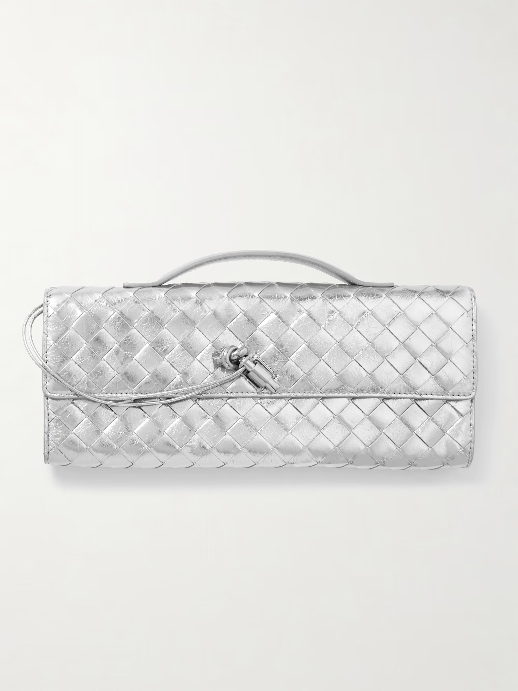 Long Andiamo intrecciato metallic leather clutch | NET-A-PORTER (UK & EU)
