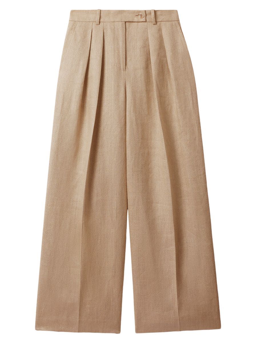 Cassie Linen Pleated Trousers | Saks Fifth Avenue