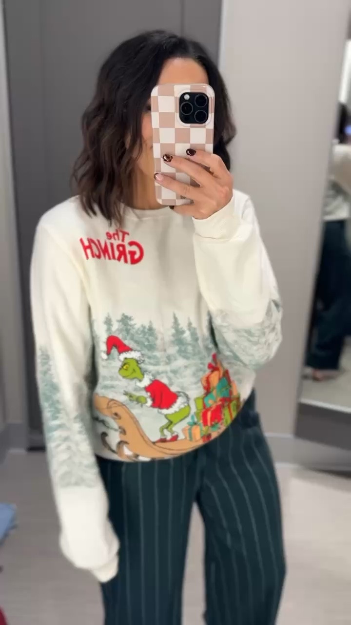 Been loving this effortlessly cute and comfy Christmas outfit from Target! The graphic sweatshirt can easily be worn with jeans or leggings for a casual look and these pants can be worn with a knit sweater for an elevated look! Aprilwilks VintagePickin Christmas fashion finds viral target grinch sweatshirt Christmas fashion finds Christmas time outfit of the day target Christmas sweater 

#LTKSaleAlert #LTKHoliday #LTKSeasonal