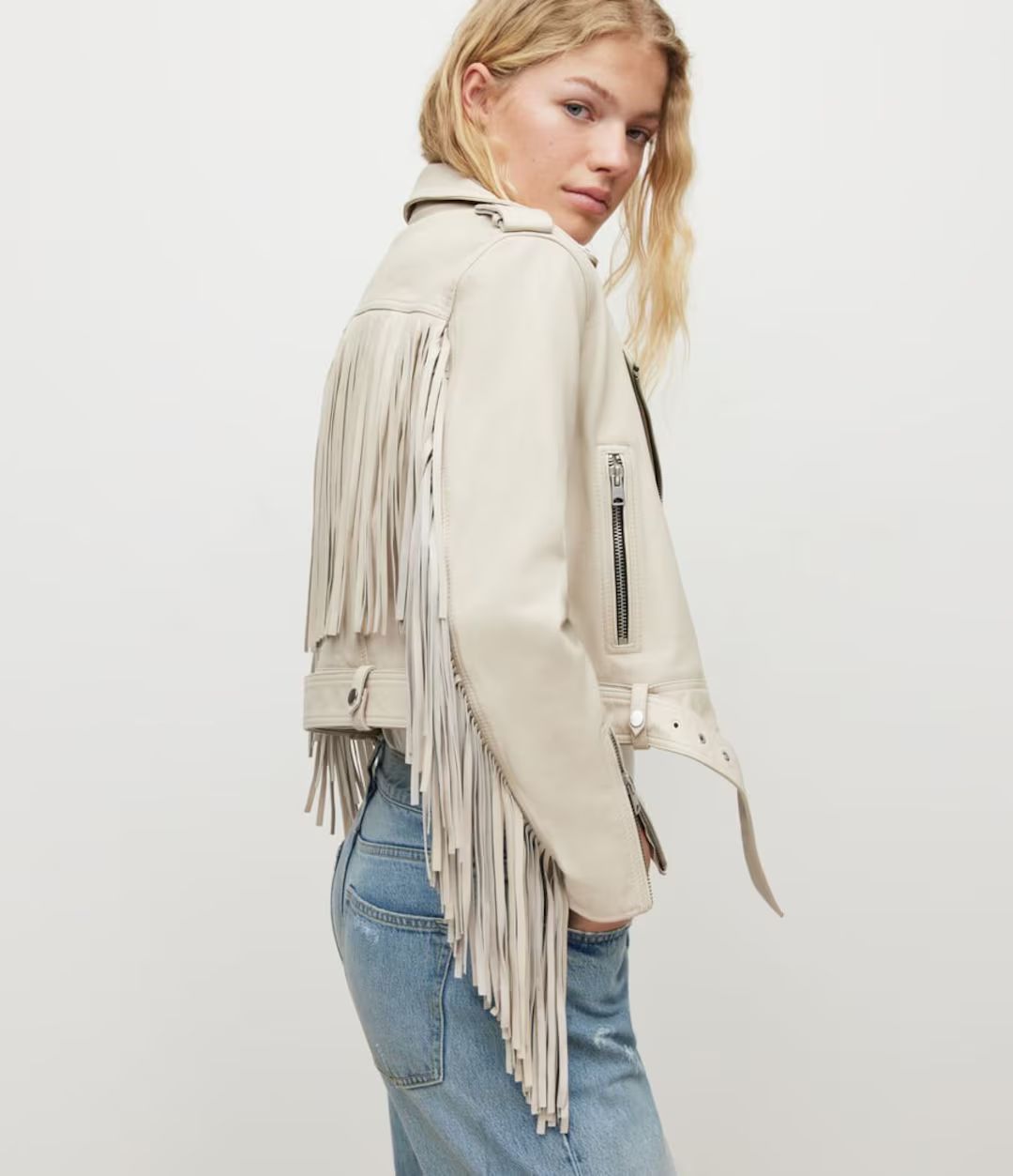 Women White Lambskin Genuine Leather Fringe Jacket, Midwest Western Style Fringed Jacket, Festiva... | Etsy (US)