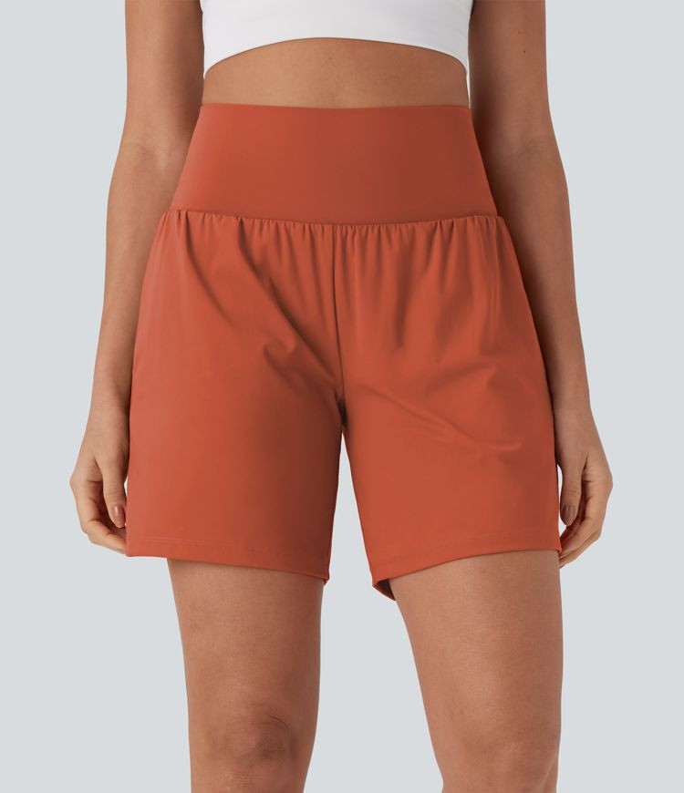 Softlyzero™ Airy Super High Waisted 2-in-1 Cool Touch Yoga Shorts 7" with Pockets | HALARA