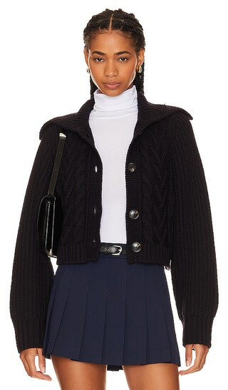 Cable Cardigan in Navy | Revolve Clothing (Global)