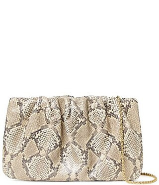 Loeffler Randall Serena Snake Print Gathered Clutch - Snake | Dillard's