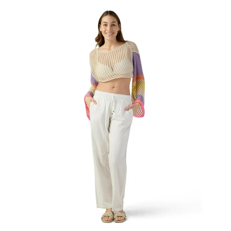 No Boundaries Women's Open Knit Shrug Top | Walmart (US)
