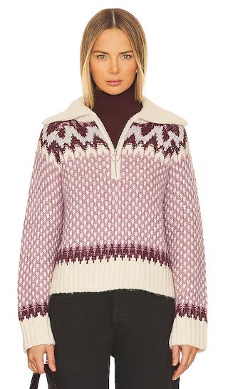 Elandra Fairisle Sweater in Pink & Burgundy | Revolve Clothing (Global)