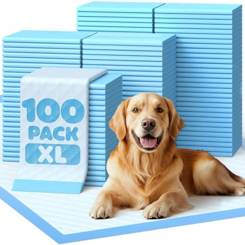 100-Pack Extra Large Pee Pads - 34" x 28" Puppy Pads for Dogs with 6-Layer Leakproof Protection, Disposable and Quick-Dry Dog Pads with High Absorbency for Easy Potty Training | Amazon (US)