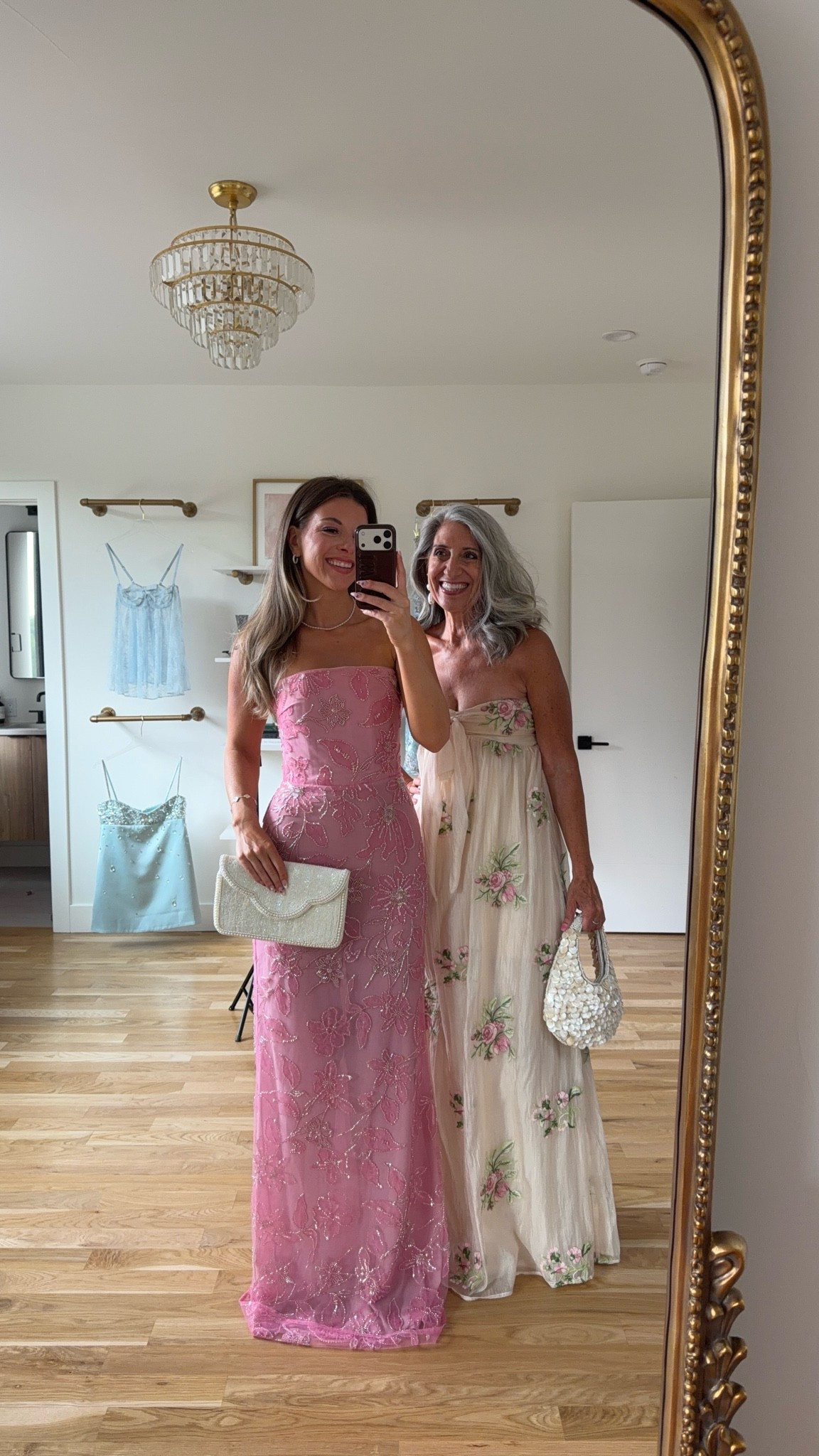 Mom and me wedding guest and formal event dresses! 💍✨

sizing:
i'm 5'4" and typically wear a small/2.

mom is 5'4" and typically wears a medium/6.
• strapless floral gown: 4

Wedding guest
Formal event
Black tie
Floral
Metallic
Pleated
Mother of the bride
Special occasion

#LTKootd #LTKSeasonal #LTKWedding