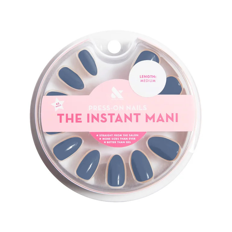 Olive & June Press-on Artificial Nails, Almond Medium, Social Studies, Blue, 42 Ct | Walmart (US)