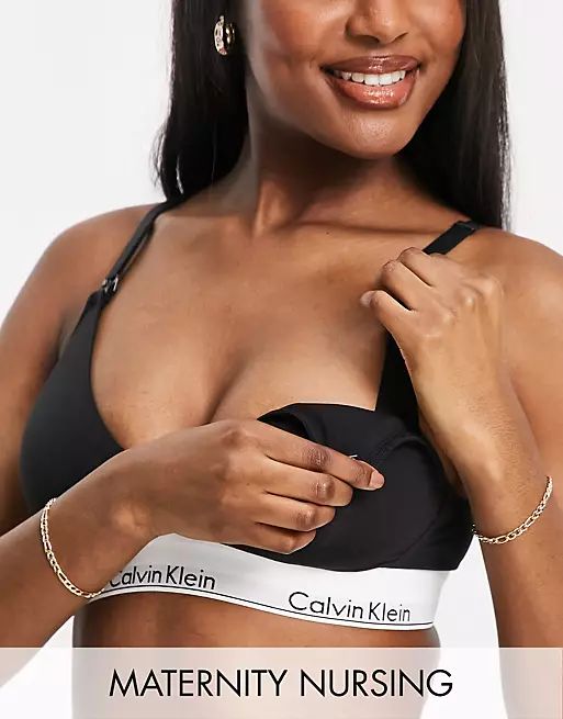 Calvin Klein Modern Cotton Nursing Bra in black | ASOS (Global)