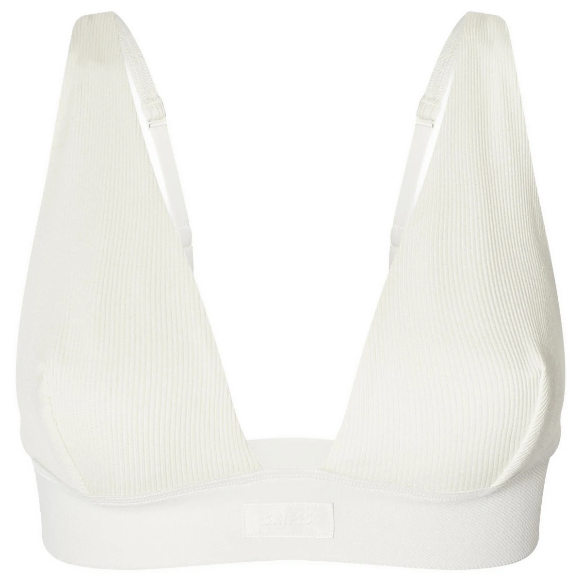 SKIMS Women's Cotton Rib Plunge Bralette in Bone, Size Large | END. Clothing