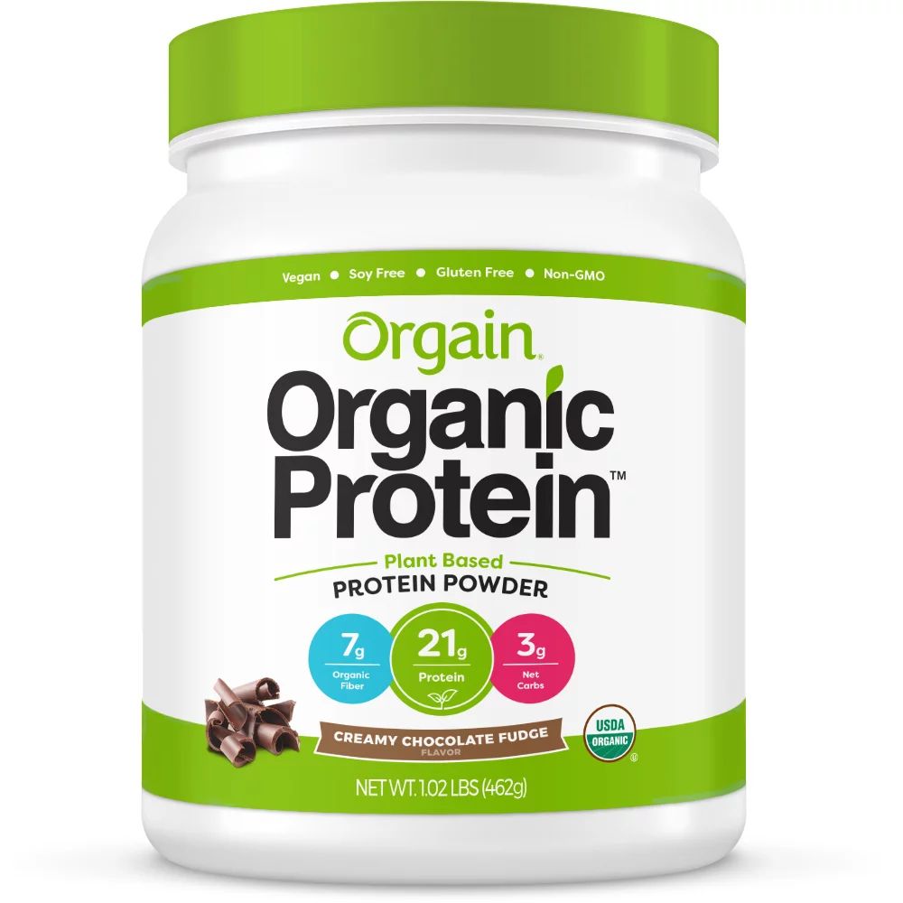 Orgain Organic Plant Based Protein Powder, Chocolate, 21g Protein, 1.0lb, 16.0oz | Walmart (US)