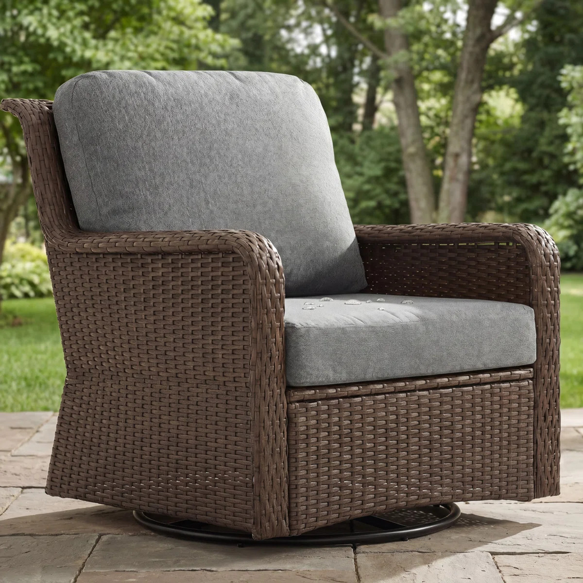 360-Swivel Outdoor Seating Group With Cushions | Wayfair North America