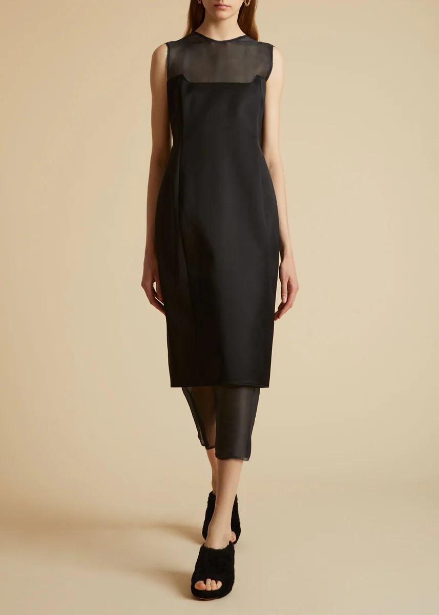 The Dissa Dress in Black Satin | Khaite