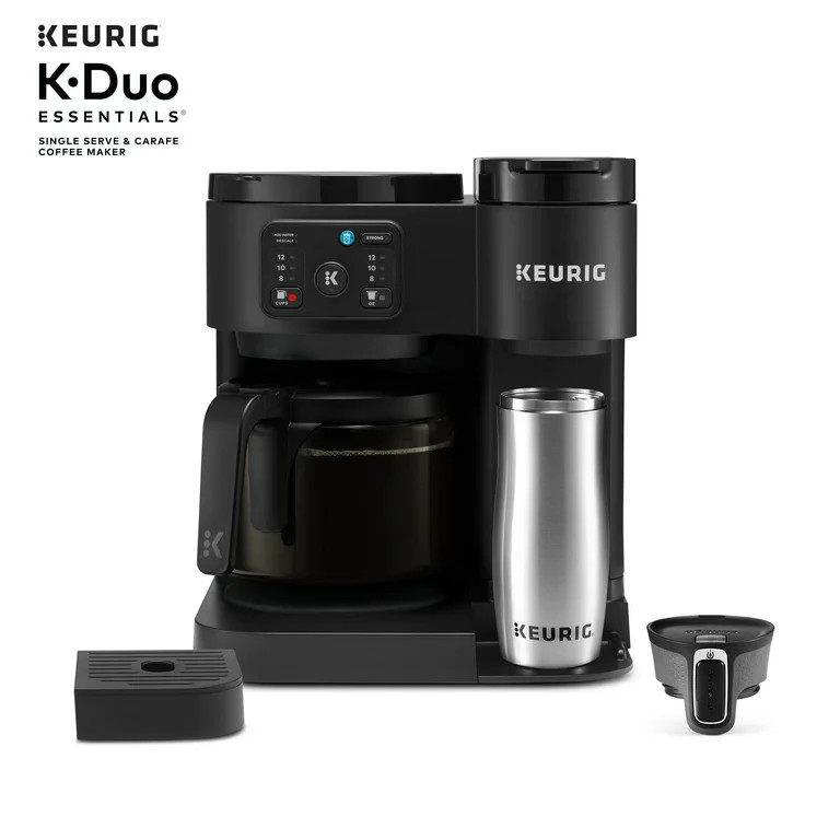 Keurig K-Duo Essentials, Hot & Iced Single-Serve K-Cup Pod Coffee Maker & Carafe, Black - Walmart... | Walmart (US)