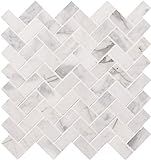 MSI Calacatta Cressa Herringbone Honed Marble Tile for Kitchen Backsplash, Wall Tile for Bathroom, A | Amazon (US)