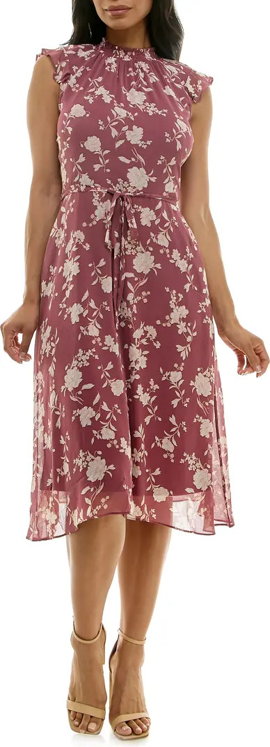 Nina Leonard Smock Chiffon Midi Dress | Nordstromrack | Nordstrom Rack