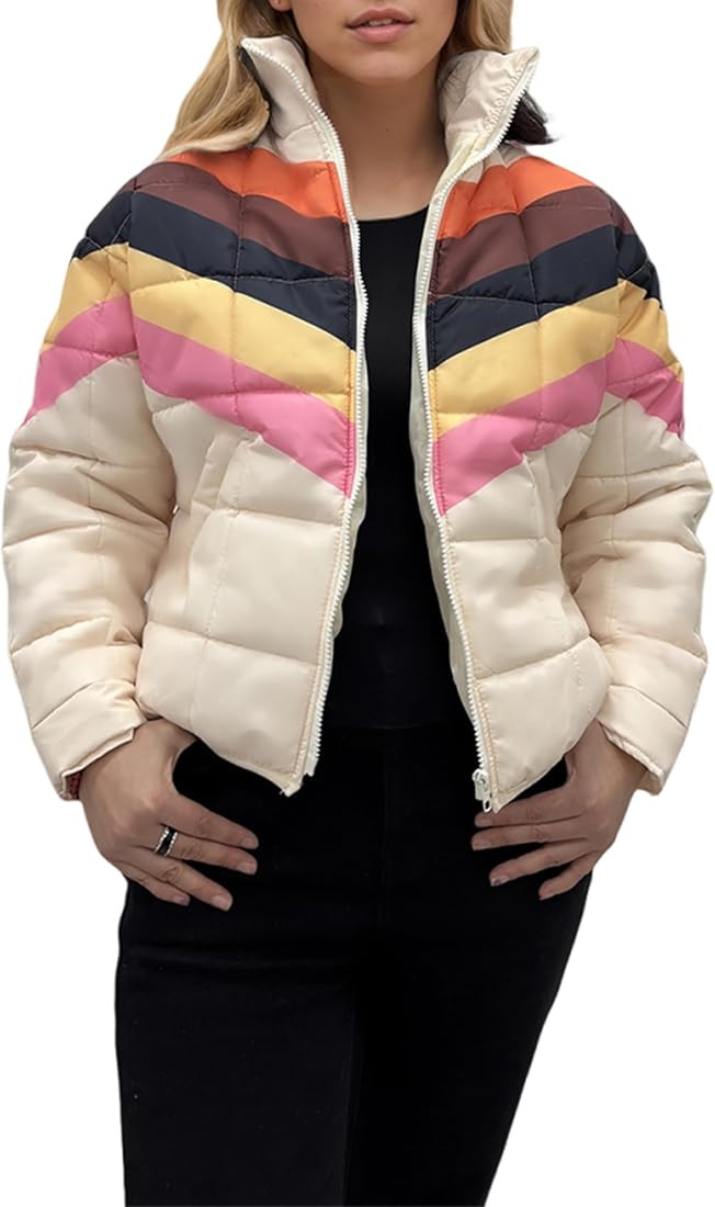 Women's Quilted Jackets Oversized Packable Shine Puffer Coat Long Sleeve Zip Up Outerwear Pullove... | Amazon (US)