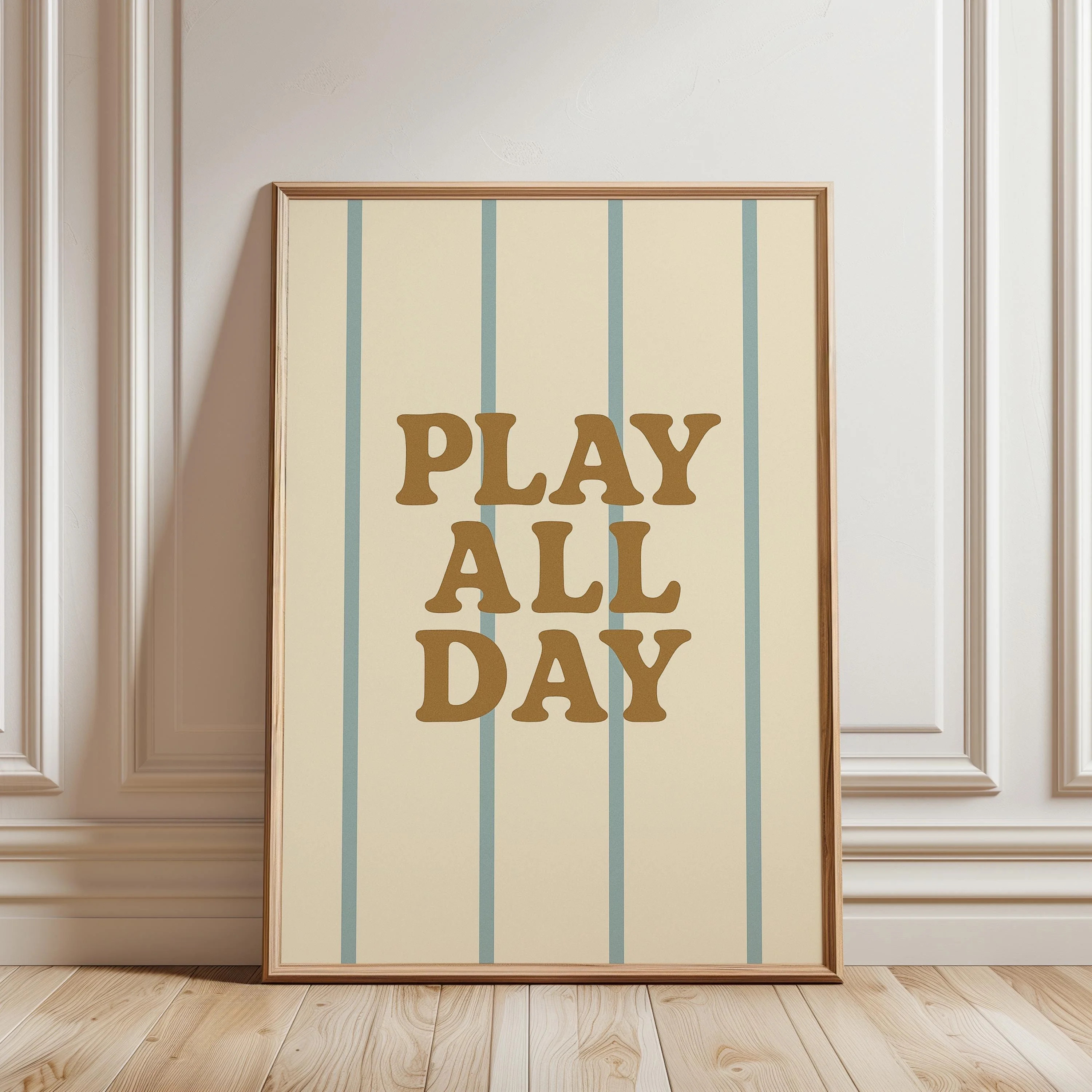 LifePlus Play All Day Wall Art, Kids Room Quote, , Retro Typography Print, Playroom Decor, Nurser... | Walmart (US)