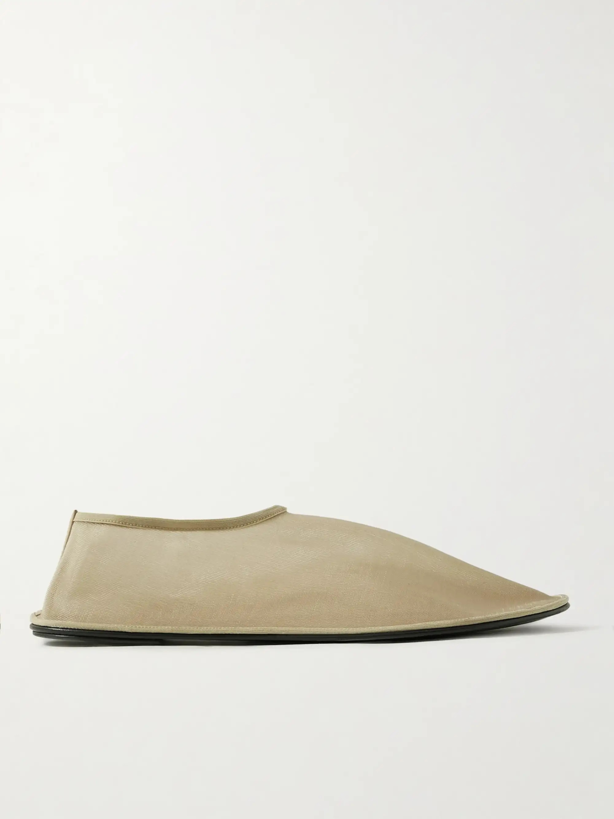Sock leather-trimmed mesh flats | NET-A-PORTER (US)