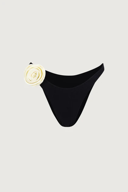 Rosette 90s Bottom (Faux Suede Black/Cream) | SAME