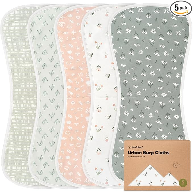 Organic Burp Cloths Baby Boy & Girl - 5-Pack Super Absorbent Cotton Burping Cloths for Babies, So... | Amazon (US)