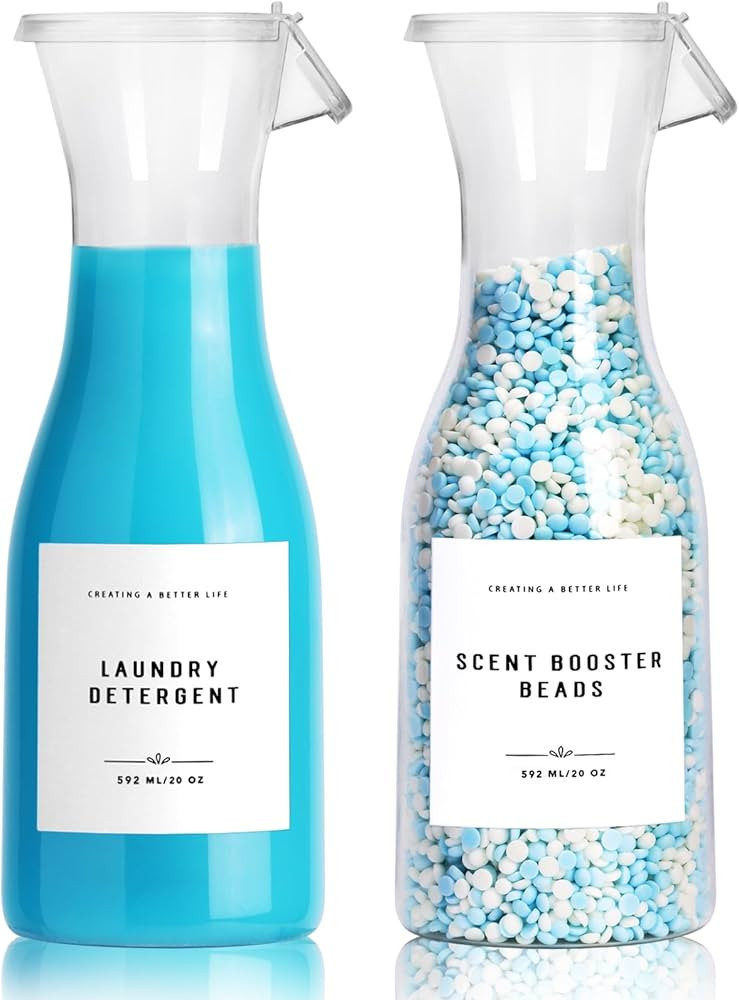 Laundry Detergent Dispenser Bottle 20oz with Waterproof Label for Laundry Detergent Soap Fabric S... | Amazon (US)