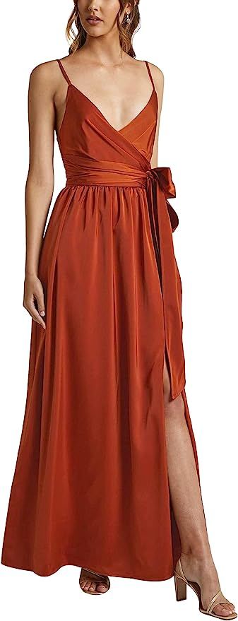 FEOYA Women's Elegant Evening Cocktail Dresses Fitted Bodycon Split Maxi Dress | Amazon (US)