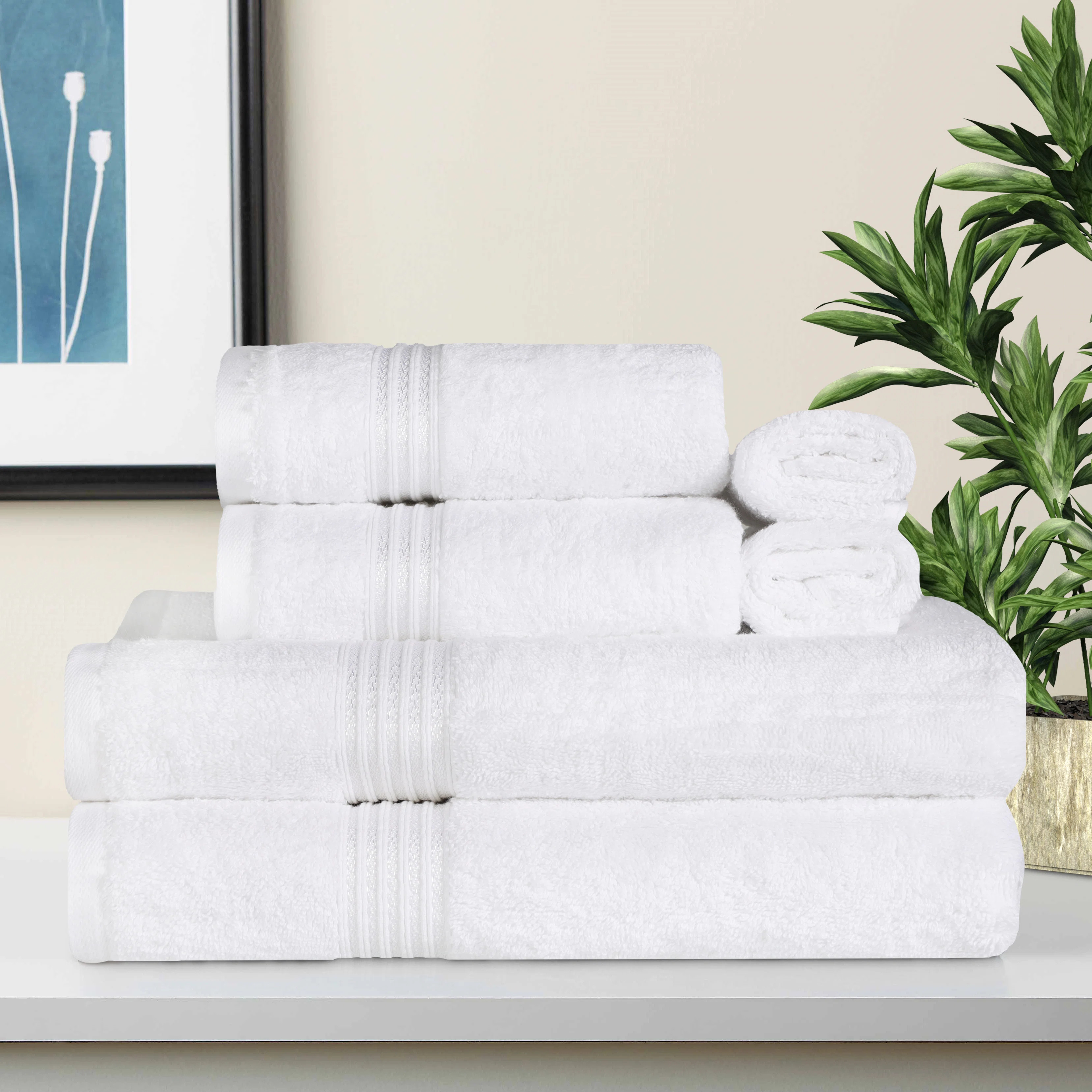 Joss & Main Oleg 600 GSM 6 Piece Egyptian-Quality Cotton Towel Set & Reviews | Wayfair | Wayfair North America
