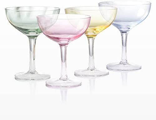 Coupe Cocktail Glasses Set of 4, Hand Blown Premium Crystal Martini Glasses for Bar, Martini, Cosmop | Amazon (US)