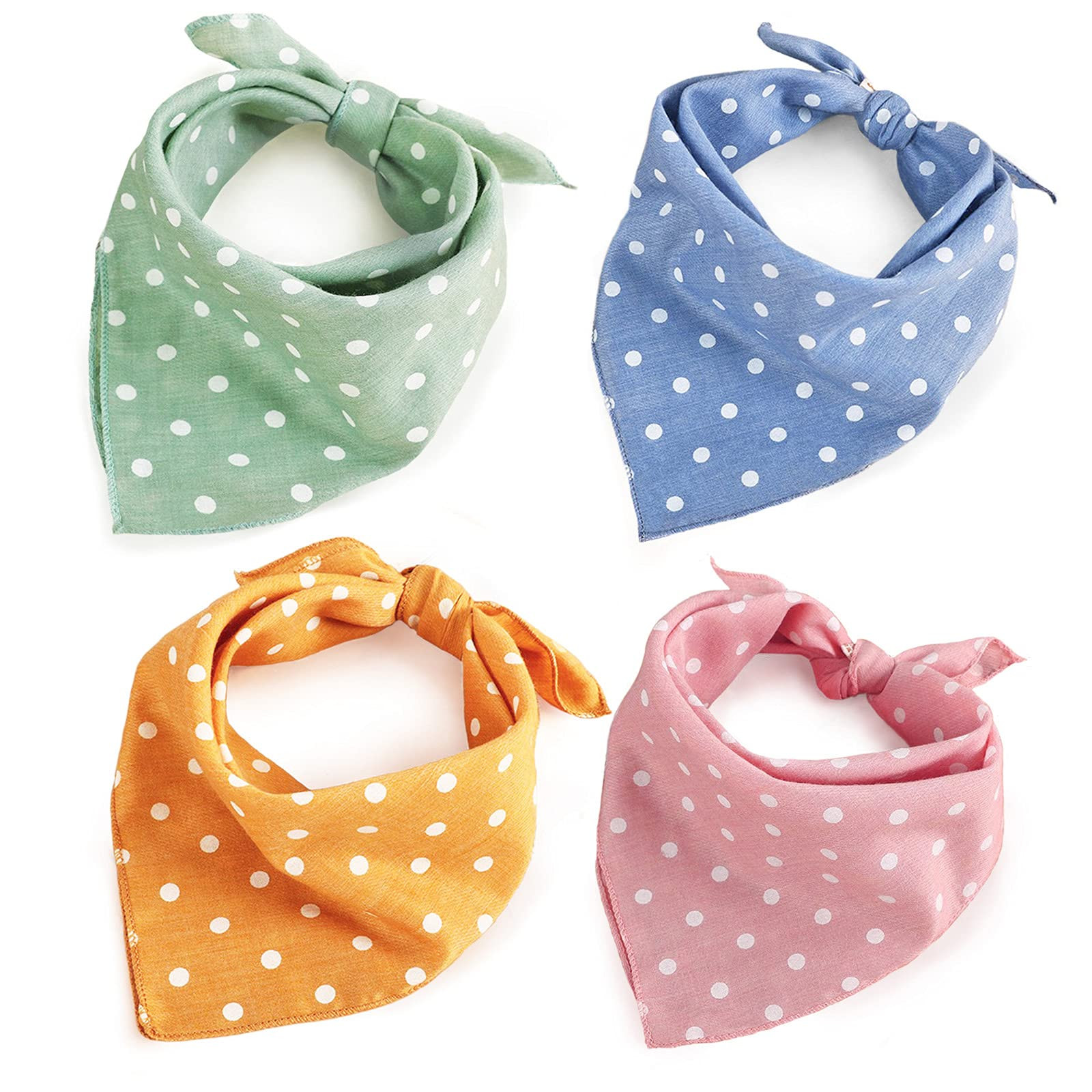 4PCS Spring Dog Bandanas Cat Birthday Cute Soft Cotton Puppy Scarfs Washable Daily Handkerchief Pink Green Blue Orange Comfortable Gifts, Adjustable Accessories for Small Medium Large Girl Boy Pup Pet | Amazon (US)