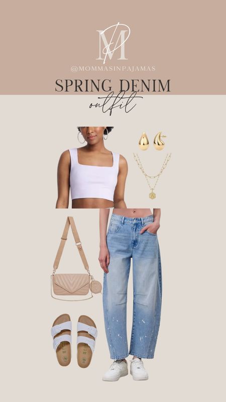 Spring casual outfit! These jeans have such a cute y2k look and are petite friendly. I wear them in a size medium. y2k jeans, petite friendly jeans, light wash denim, spring outfit, spring casual, big bust friendly crop top 

#LTKmidsize #LTKstyletip #LTKSeasonal