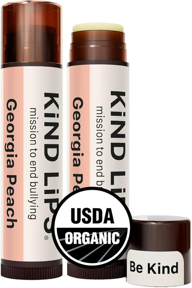 USDA Organic Peach Lip Balm 2 Pack – 100% Natural, Moisturizing Lip Care with Beeswax & Coconut... | Amazon (US)