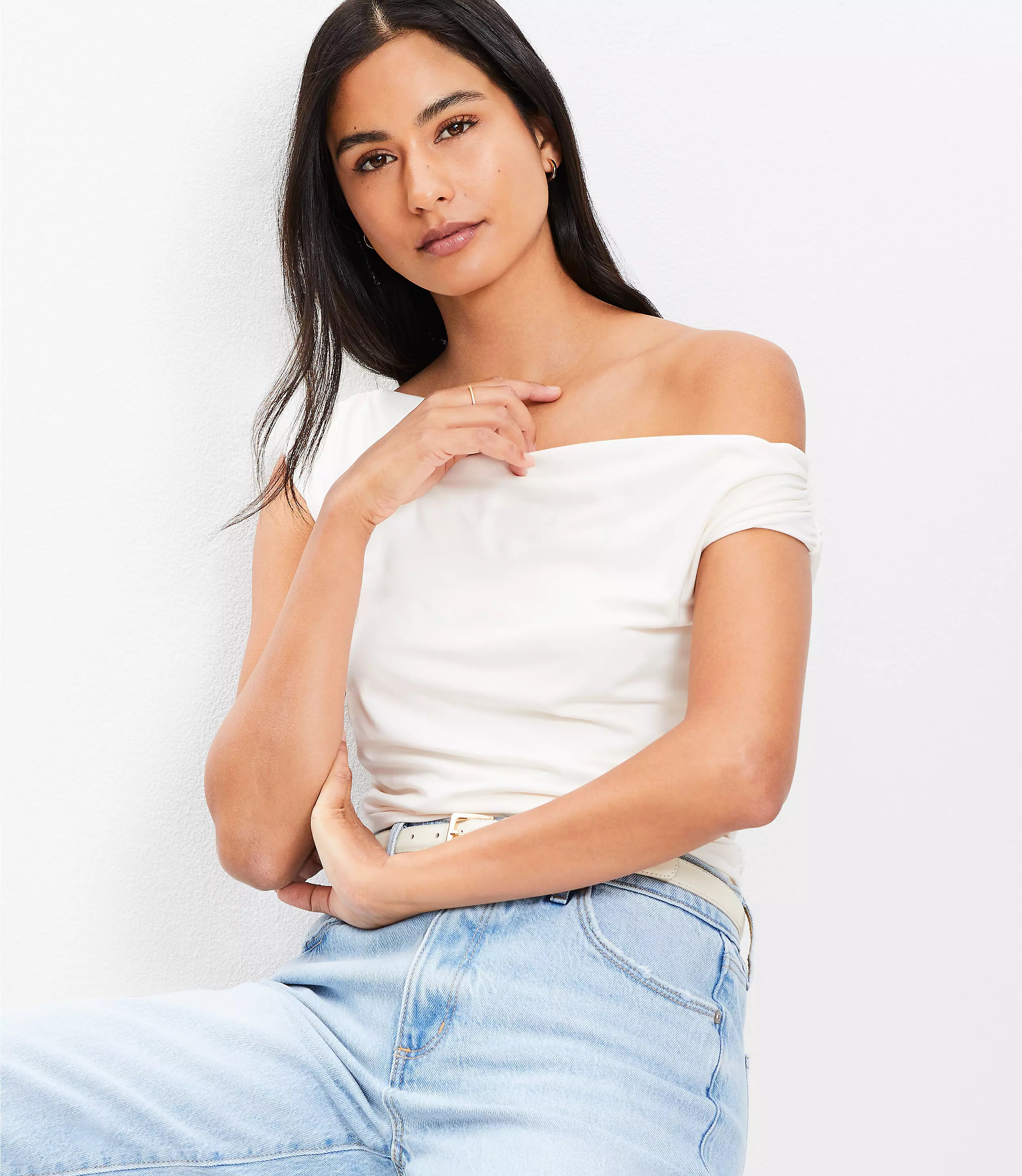Ruched One Shoulder Top | LOFT