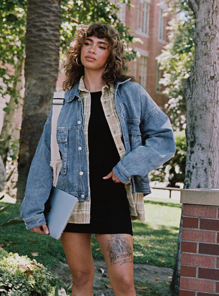 Kier Oversized Jacket Denim Mid Wash | Princess Polly US