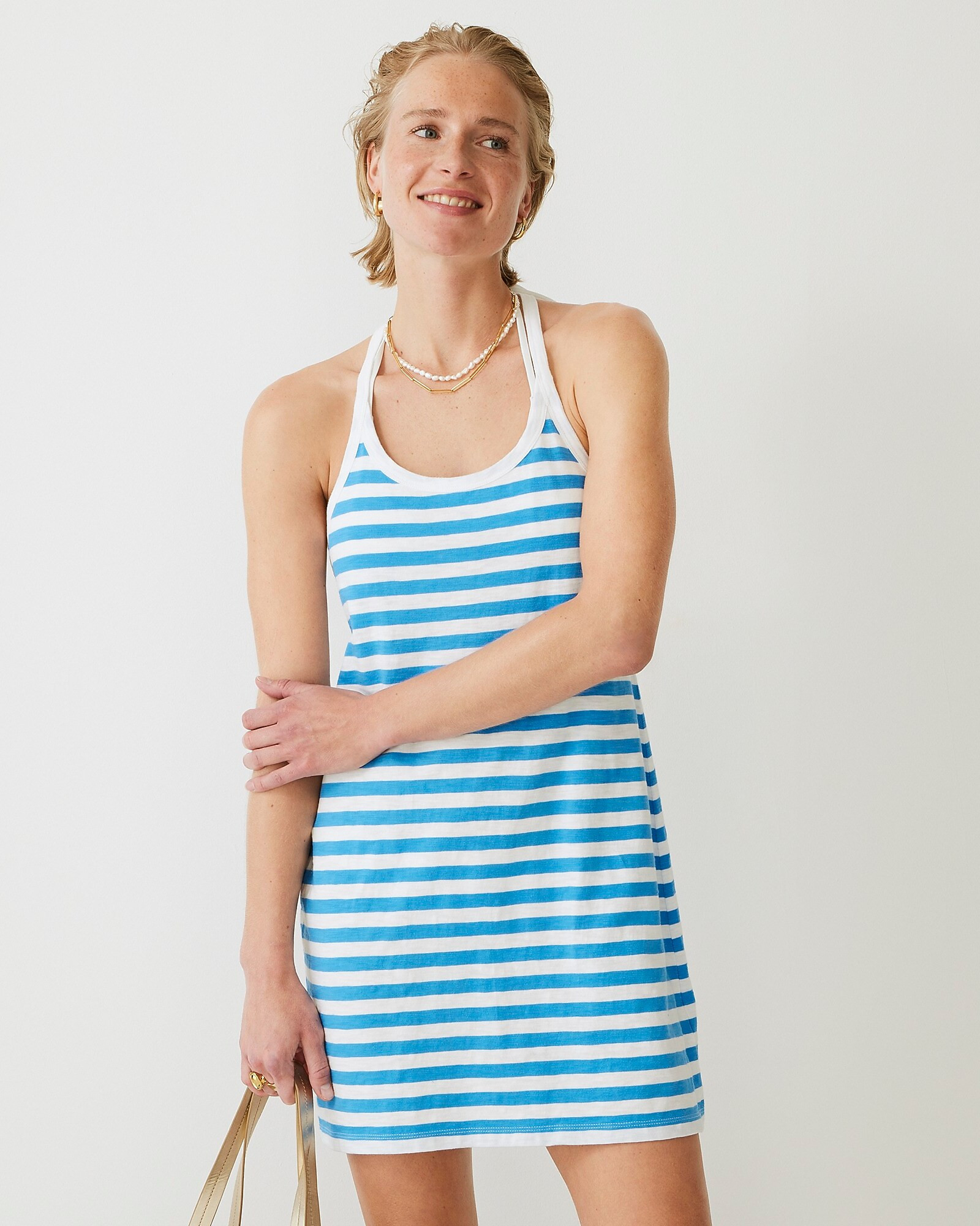 Racerback tank dress in stripe | J. Crew US