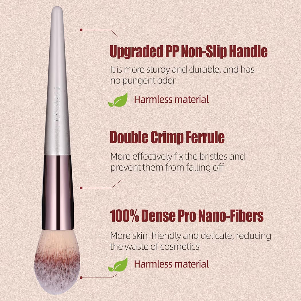 BS-MALL Makeup Brush Set 18 Pcs Premium Synthetic Foundation Powder Concealers Eye shadows Blush ... | Amazon (US)