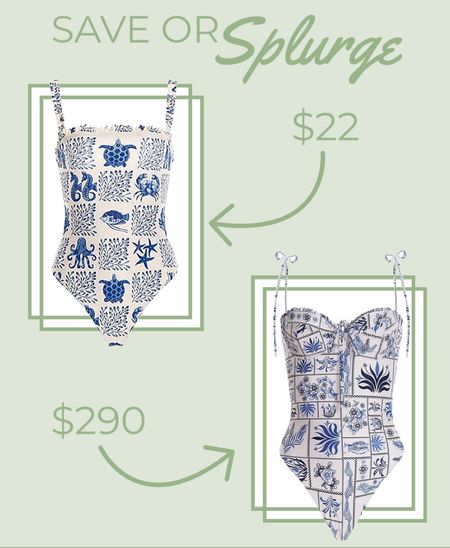 Save or splurge on romantic blue tile print swimsuit inspired by Agua Bendita for under $50  

#LTKunder50 #LTKSeasonal #LTKswim