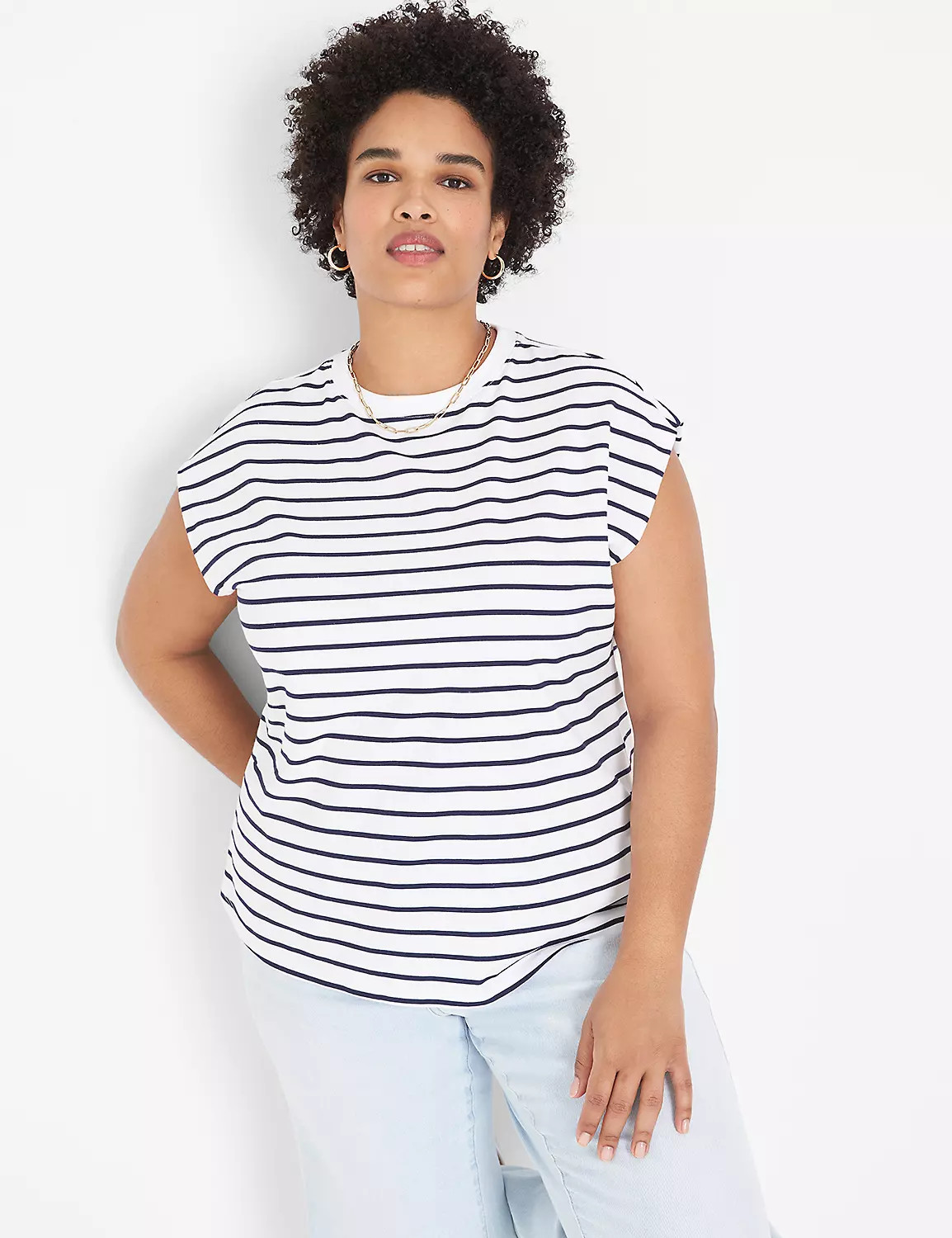 Dolman Cap-Sleeve Crew-Neck Tee | LaneBryant | Lane Bryant (US)