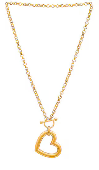 Oversized Heart Chain Necklace in Gold | Revolve Clothing (Global)