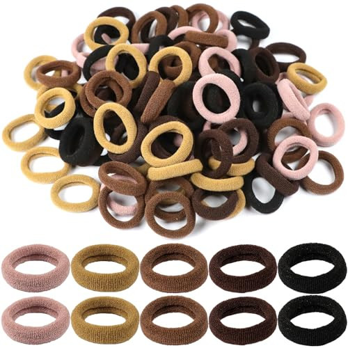 100PCS Elastic Hair Ties,Cotton Toddler Hair Ties, No Crease Baby Hair ties Ponytail Holders for Girls Kids Toddlers Infants | Amazon (US)