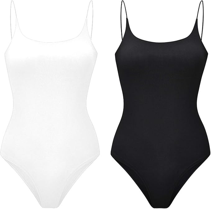 Amilia Women's Basic Casual Camisole Tank Leotard Bodysuit Tops Base Layer Cami Shirts Bodycon Ju... | Amazon (US)