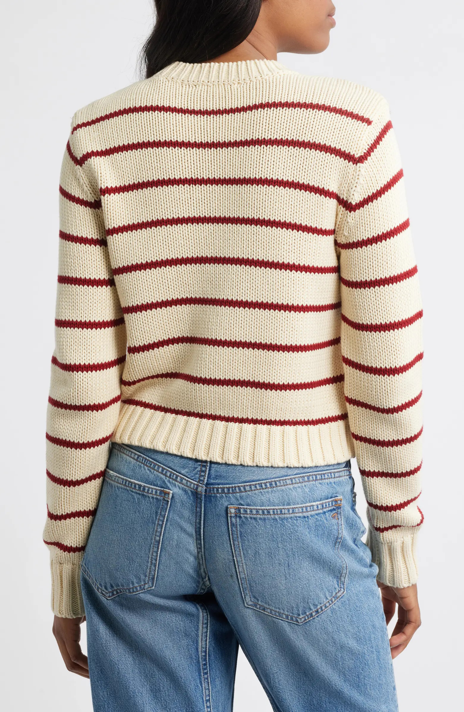 Stripe Relaxed Cotton Sweater | Nordstrom