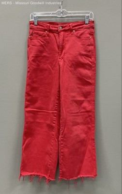 Judy Blue Women's Red Solid Frayed Hem Jeans - Size 7/28 | eBay US