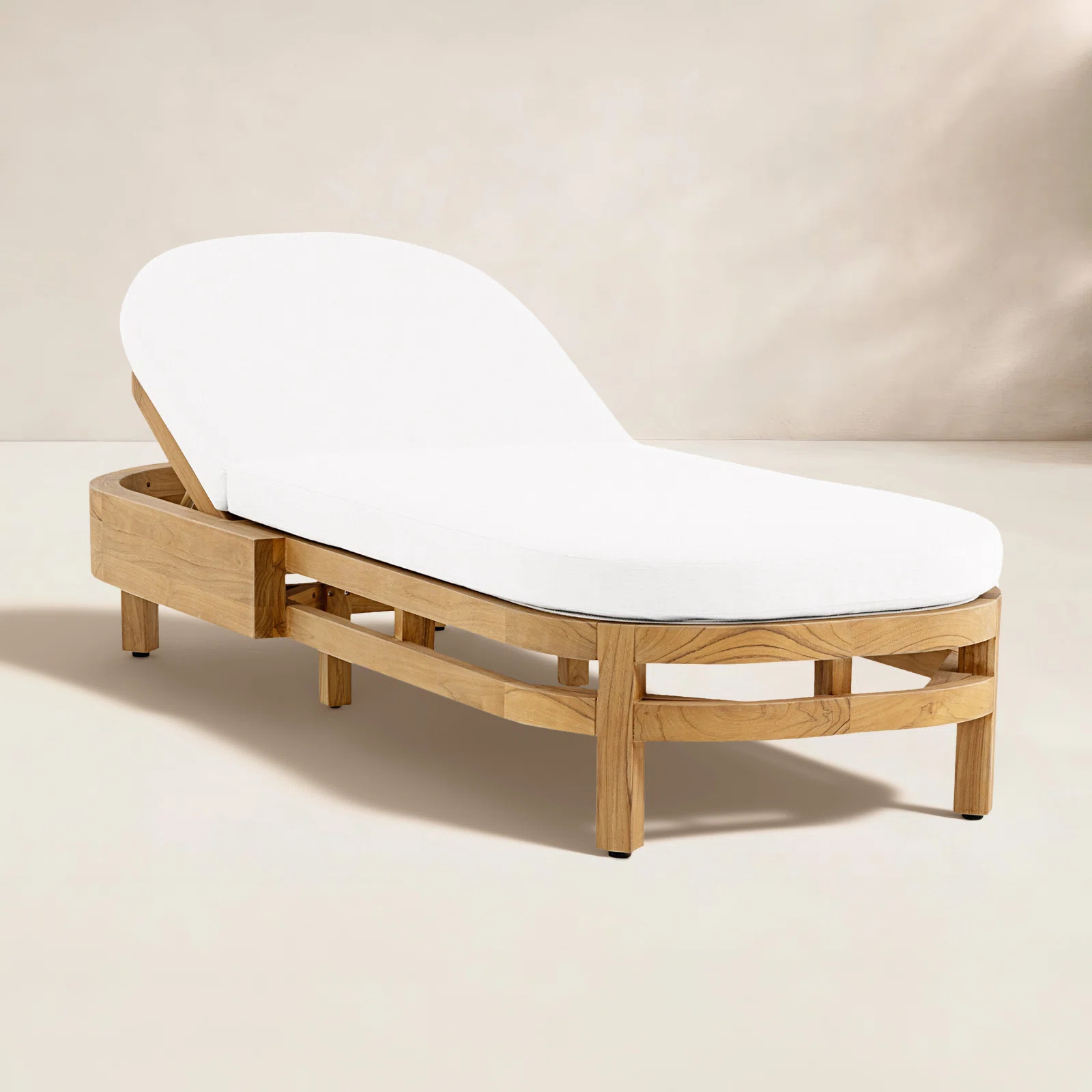 Everlee Outdoor Chaise Lounger, Sunbrella Canvas Natural FSC Teak | Joss & Main
