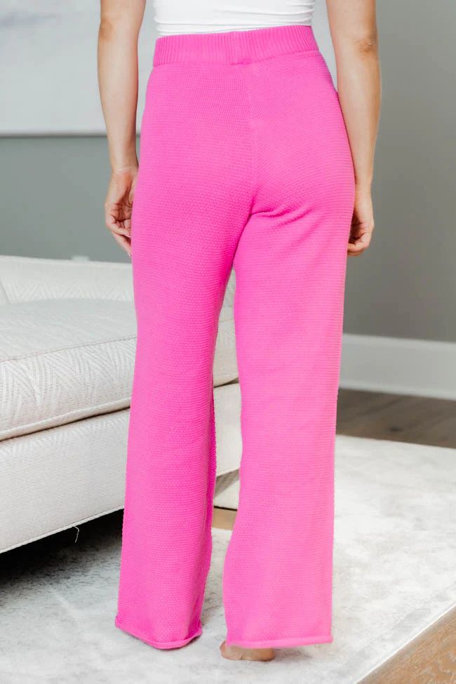 Heartache Song Hot Pink Knit Lounge Pants | Pink Lily