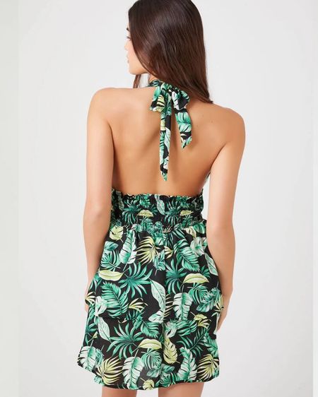 Tropical Print Halter Mini Dress - Forever 21 - Summer vacation dress - cute summer dresses #floral #dresses

#LTKover40 #LTKsalealert